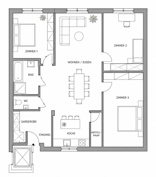 Vom Gewerbe zur Traumwohnung: Ihr Umbauprojekt am Calwer Marktplatz mit durchdachter Wohnraumplanung